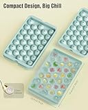 Round Ice Cube Trays with Lid and Storage - 3 Stackable Trays Small Ice Maker Moulds for Freezer, 99pcs Round Ice Balls for Chilling Whiskey, Cocktails, Coffee - Easy-Release Sphere Ice Tray - Image 4