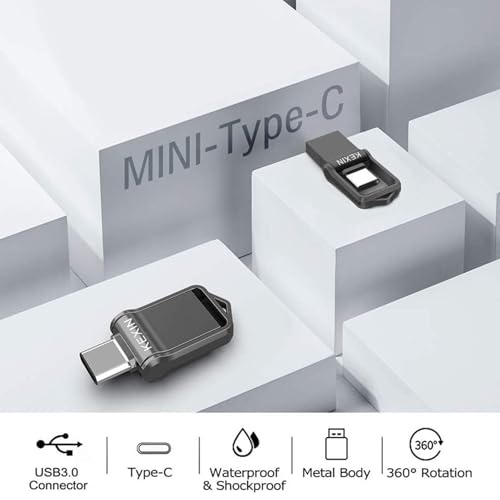 Image of KEXIN 128GB Dual Type C USB 3.0 Flash Drive up to 100MB /s R USB C for iPhone 15 /16 /17 Smartphone Tablet Car Type C Android Plug & Play Jump Drive for PC, Laptop, Data Storage & Backup