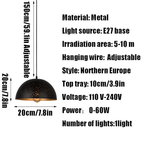 Suspension créative en métal avec base E27 pour éclairage ciblé - 7
