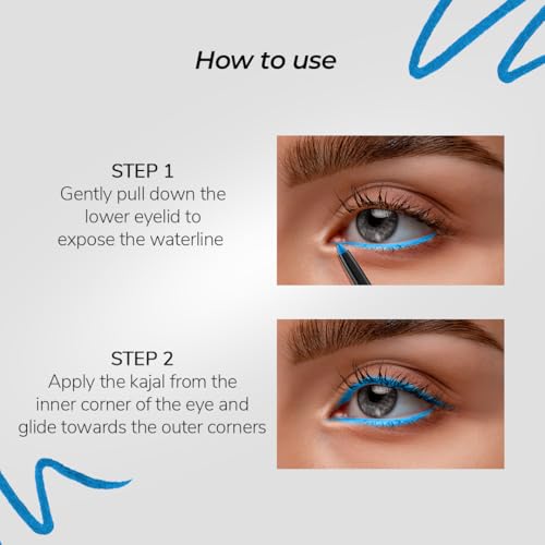 Image of LoveChild Masaba Colored Kajal, Bengal Blues (Sky Blue)- Intense Color, Smooth Glide, Waterproof, Smudge-Proof Eye Pencil with Almond Oil, 0.35 g