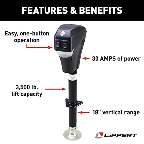 Lippert Components 285318 Lippert Power Tongue Jack For A-Frame Travel, Cargo, And Utility Trailers Or 5Th Wheel Rvs thumb #2