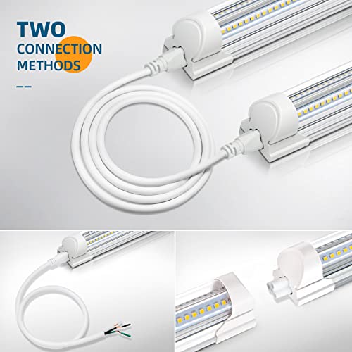 Barrina 8Ft Led Shop Light, 100W 15000Lm 5000K, Clear Cover Linkable Led Tube Lights, V Shape Integrated T8 Led Lighting, Led Ceiling Lights For Garage, Warehouse, Workshop, Etl Listed,12 Pack #TOP5