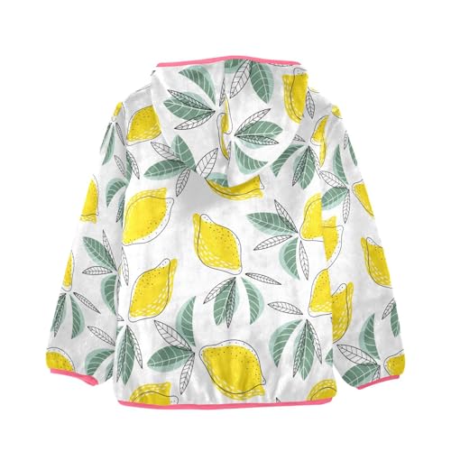 OTVEE Doodle Lemon Fruits Kids Hoodie Jacket Fall Spring Full Zip Warm Outwear Coat2