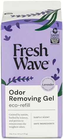 Fresh Wave Lavender Odor Removing Gel Refill, 63 oz, Every 15 oz. lasts 30-60 Days, For Cooking (Package May Vary)