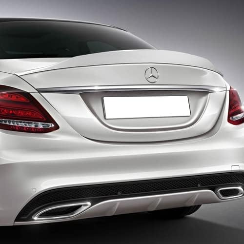 W-Power ABS Plastic B-Style Rear Trunk Lid Spoiler Wing Compatible with 2015-2021 Mercedes-Benz C-Class Sedan W205, 2016 2017 2018 2019 2020 (Pearl White)