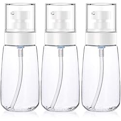 Dispensadores De Jabon Metalicos Segbeauty Botella de loción de 3 piezas, 60ml Dispensador transparente Juego de botellas Portátil para Esencia Champú Acondicionador Recipientes de bomba prensados recargables