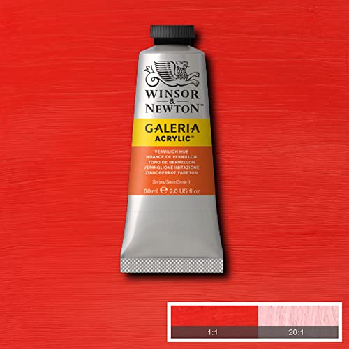 Image of Winsor & Newton Galeria Acrylic Colour - Tube of 60 ML - Vermilion Hue (682) - Highly Pigmented Lightfast Artists' Acrylic Paints for Canvas, Wood, Fabric & Paper - More Colours Available