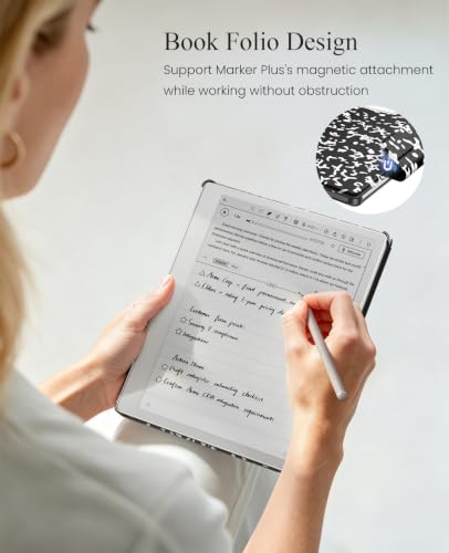 Image of MoKo Case for Remarkable Paper Pure 10.3 inch 2026 with Pen Holder, Note Black | Slim protective hard shell folio cover with secure pen holder, Auto Wake & Sleep