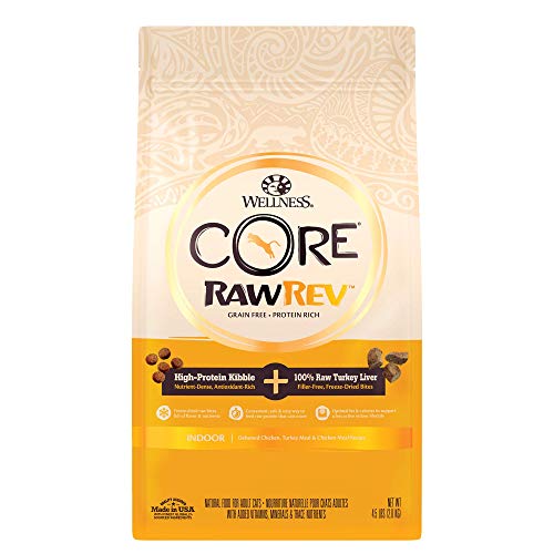 Image of Wellness CORE RawRev Grain-Free Indoor Recipe with Freeze-Dried Turkey Liver Dry Cat Food, 4.5 Pound Bag
