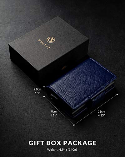 Image of VULKIT Credit Card Holder RFID Blocking Leather Automatic Pop Up Wallet Magnetic Wallet Double Card Case for Men and Women