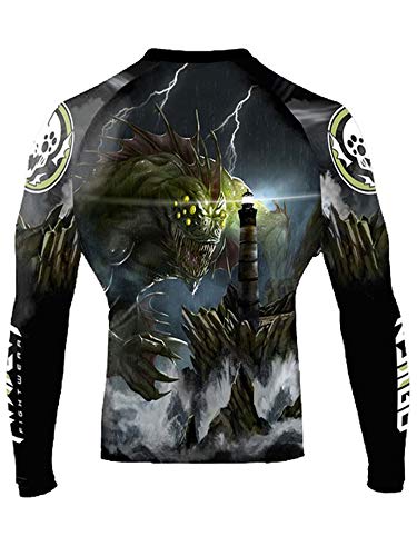 Raven Fightwear Men's The Great Old Ones Dagon Rash Guard MMA BJJ Black Small
