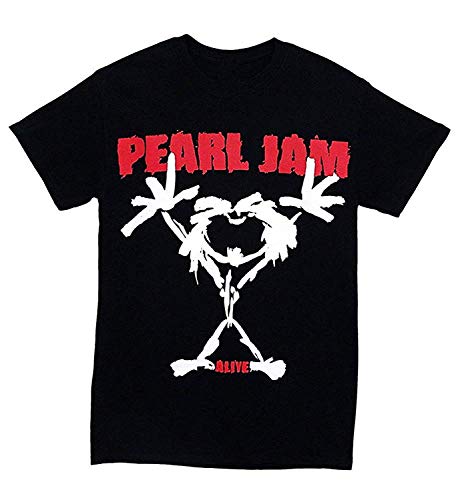 Joaked Pearl Jam 'Stickman' Men's T-Shirt, Black Unisex Pareja Camiseta de Manga Corta Deportes