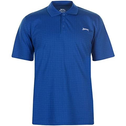 Slazenger Mens Check Golf Polo Shirt Blue L Cover