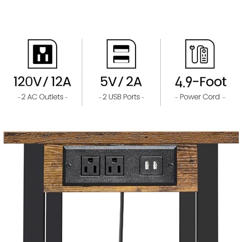 image for TUTOTAK 2 Tier Printer Stand, Rolling Printer Cart with Power Outlets 
