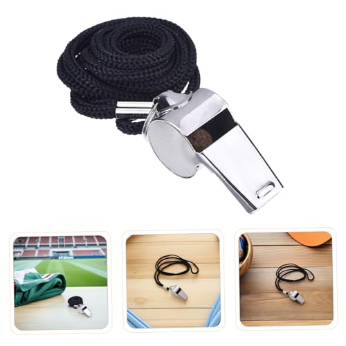 6 silbatos de acero inoxidable con cordón para árbitros y entrenadores miniatura 7