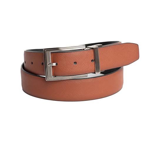 Vince Camuto Men's Reversible Black to Tan Genuine Leather Belt2