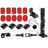BESLIME Kit de Accesorios de Cámara Deportiva, Gancho para La Barbilla del Casco, Soporte del Brazo Giratorio Frontal del Casco, Almohadilla de Goma, Compatible con Varias Cámaras Deportivas Gopro