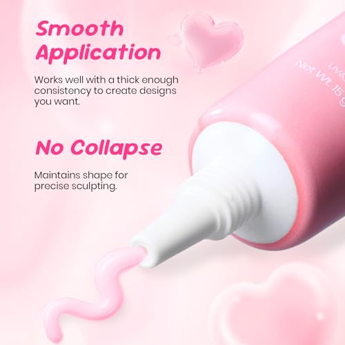 Image of Beetles Pink 3D Gel Nail Art, 15ml Sculpting Gel for Raised Nail Designs, No Wipe 3D Nail Gel for Flowers, Bows, Hearts & Textured Manicure, UV /LED Cure Nail Art Gel for Home DIY Salon