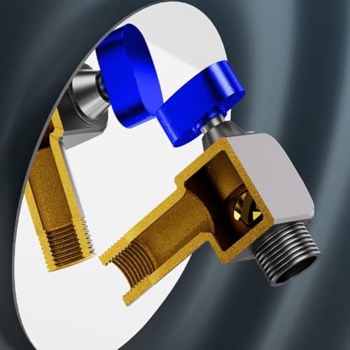 Robinet d'angle double commande 1 entrée 2 sorties en laiton chromé pour douche - 5