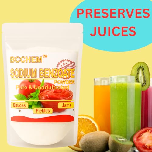 Image of BCCHEM sodium benzoate powder-250 grams,Food grade, For pickles,chutneys,sauces,juices