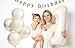 40 Inch Cream White Number 1 Balloons Beige Foil Round Balloons for Kids Girls 1st Birthday Party Cute Baby Shower Anniversary Decorations Supplies