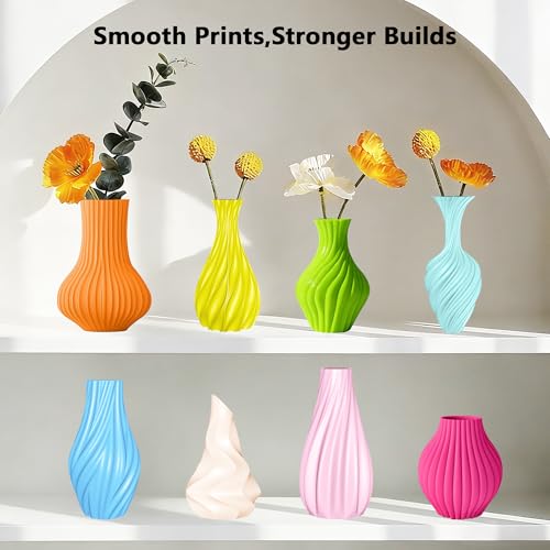 Image of 1.75mm 3D Printer PLA Filament 8 Colors Bundle: Pink, Yellow, Orange, Lime Green, Sky Blue, Cyan, Beige, Rose Red, 8 Spools Packed, Each 250g, Total 2Kg 3D Printing Material, 250g x 8 Spools