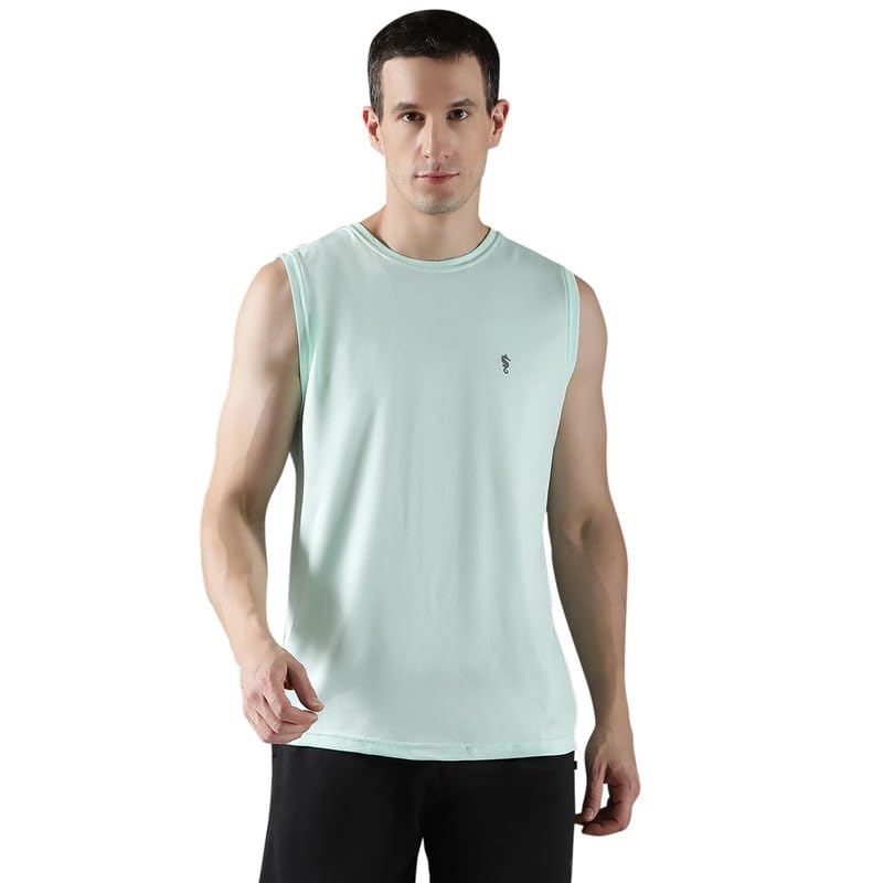 EPPE Men’s Micro Polyester High-Performance Slim Fit Sleeveless Round Neck T-Shirt for Gym Sports wear EPPE Men’s Micro Polyester High-Performance Slim Fit Sleeveless Round Neck T-Shirt for Gym Sports wear