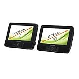 Einfache Installation im Auto MEDION portabler DVD Player mit 2x 17,78 cm LCD FarbMonitor USB Cardreader Dekra geprüft mit PKW Befestigungskits