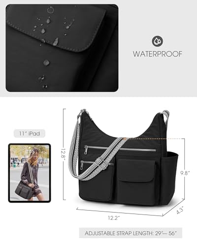 KALIDI Nylon Crossbody Bags for Women Trendy Cross Body Purse with Multiple Pockets For Ladies Casual Work Travel4