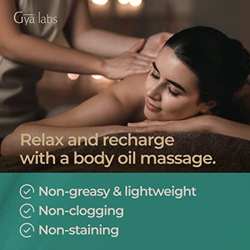 Gya Labs Destressing Massageöl zur Entspannung (200 ml) – Hergestellt aus Lavendel, Rose Otto, Rosenholz, Myrrhe, Jojoba und Arganöl – lindert Stress, Schmerzen und spendet der Haut Feuchtigkeit - Image 4