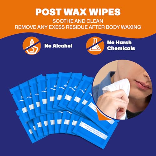 Image of Nose & Ear Waxing Kit - Hypoallergenic Wax + 30 Applicators | Painless Hair Removal for Men & Women | Includes 15 Soothing Balm Wipes & Mustache Guards | Long-Lasting Results (6 Weeks) (100g) (100g)