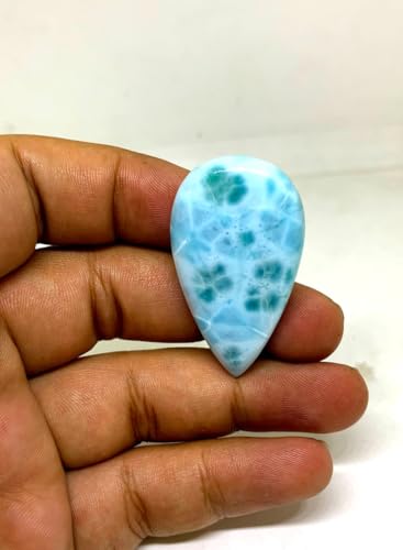 Larimar poire 41x23x6mm pierre naturelle sans défaut pour sertissage bague
