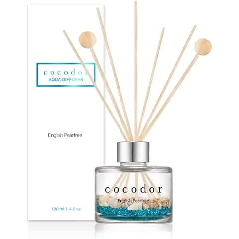 COCODOR Aqua Reed Diffuser/English Pearfree, 4.05oz(120ml) /1 Pack, Birthday, Wedding Gift, Home & Office Decor Aromatherapy Diffuser Oil Gift Set Cover