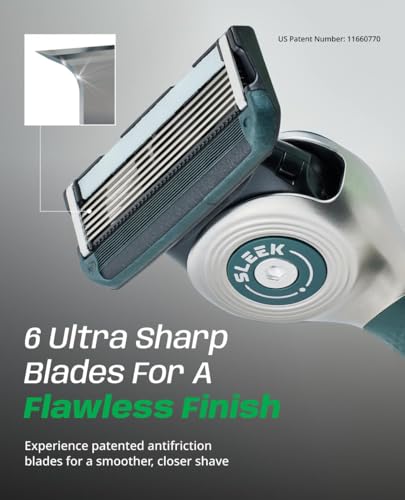Image of DORCO SLEEK 6 Blade Razor for Men with Multi-Flex Technology for a Smooth & Comfortable Shave | Cartridge Razor for Men, Razor Handle with Stand + 5 Cartridges