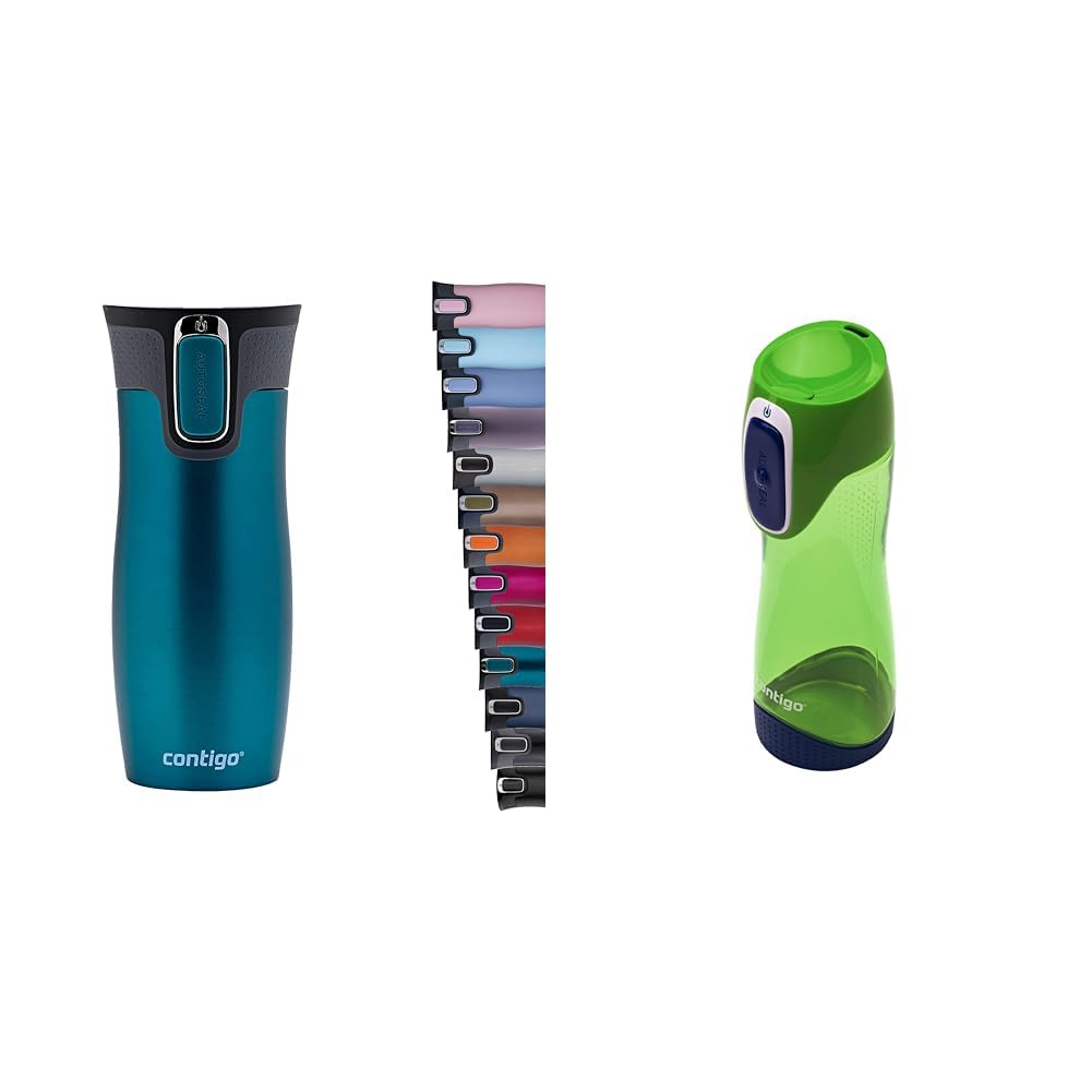 Contigo Thermobecher West Loop Autoseal, Edelstahl Isolierbecher & Trinkflasche Swish Autoseal, große BPA-freie Kunststoff Wasserflasche für Kinder
