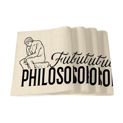 Sets de table en lin Future Philosophe grand format idée cadeau - 2