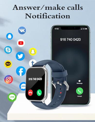 RUIMEN Smart Watch Answer Dial Call,Smart Watches for Women Men HD Touch Screen Fitness watch with SpO2-Monitor Heart Rate Sleep Monitor Pedometer Watch Multi Sports Mode for Android iOS - Image 3