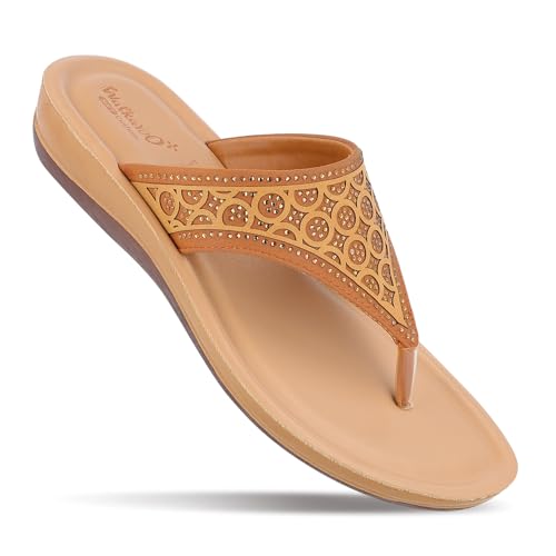 Image of WALKAROO Women's Fashion Sandal with Cushion Sole, Toe Post and Broad Straps - WE2023
