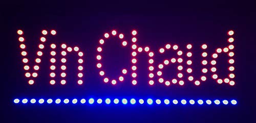 Enseigne lumineuse à LED Vin Chaud 30x15x2.5cm Cover