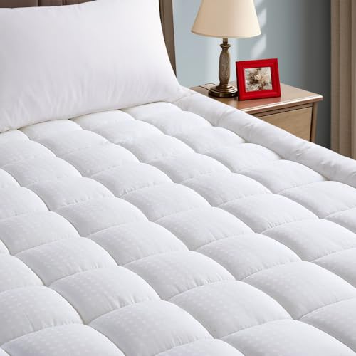 Image of EASELAND Mattress Pad Full Size Pillow Top Mattress Cover Quilted Fitted Mattress Protector Cotton 8-21 inch Deep Pocket Mattress Topper (54x75 Inches)