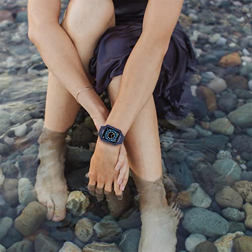 VeveXiao Bandje en bumper hoesje, compatibel met Apple Watch Series 7, 6 ,SE, 5, 4, 3, bandje van 45 mm, 44 mm, 42 mm… - Image 3