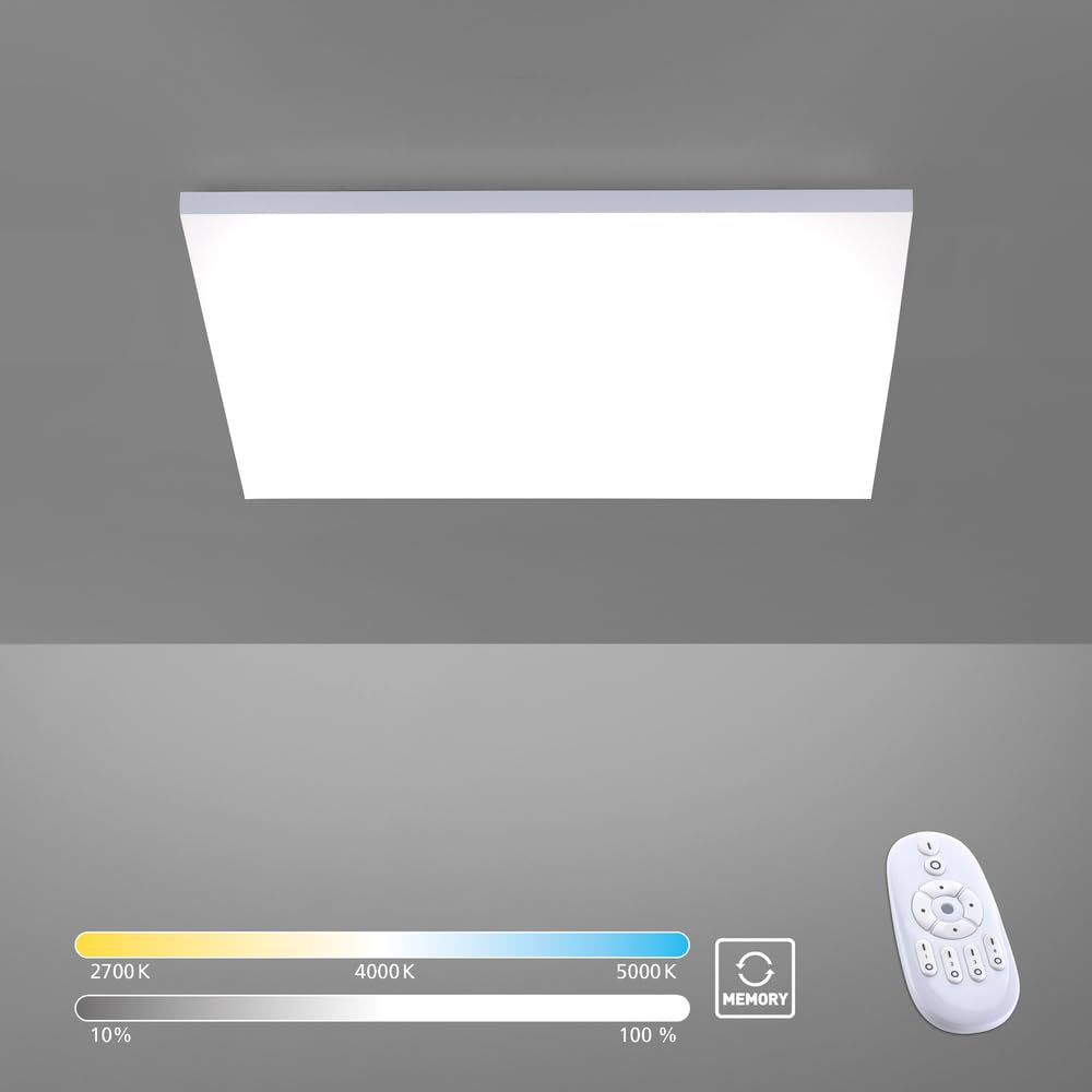 Paul Neuhaus LED Deckenleuchte rahmenlos CCT 62x62cm Fernbedienung | CCT Lichttemperaturwechsel, dimmbar, Fernbedienung