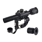 ToopMount Tactical Zielfernrohr 4x26mm Fully-Multi Green Lens Beschichtetes rotes Absehen mit erweitertem Okular und Frontlinsenabdeckung für Outdoor-Sport