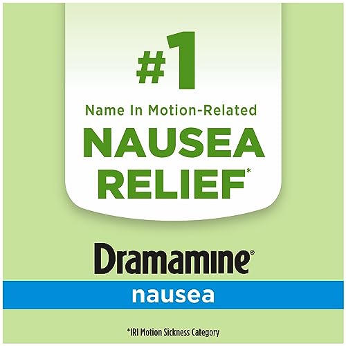 Image of Dramamine Nausea Relief Tablets, Long-Lasting Anti-Nausea Support with 25mg Meclizine HCI, 10 Count, Pack of 2