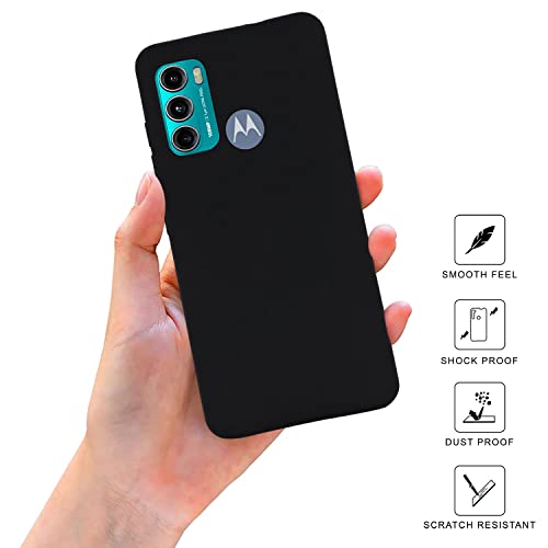 Image of SPRIG Compatible with Moto G60 Premium SilkTone (Liquid Silicone) Back Cover Drop Tested Shock Proof Mobile Case for Men, Women, Boys and Girls with Camera Protection (Black)