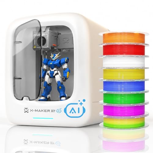 Impresora 3D con IA, 8 Rollos de Filamento PLA, App de Diseño Inteligente, Plantillas 3D y 16 Módulos Mini, Control por App, Time-Lapse, Uso Doméstico