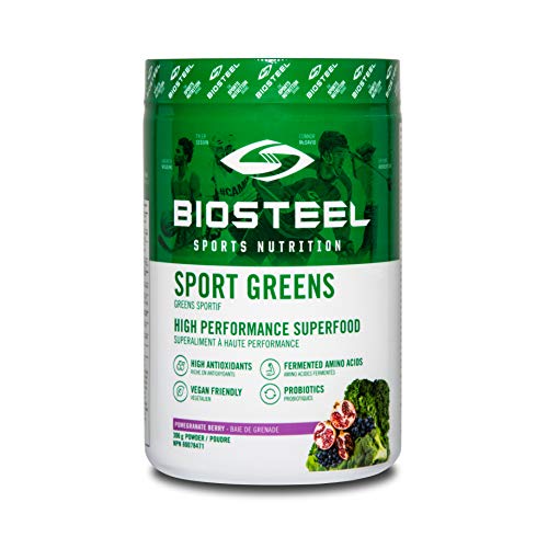 Biosteel Sports Greens - Powdered Greens Antioxidant Superfood, Vegan and Sugar Free, Pomegranate Berry, 30 Servings