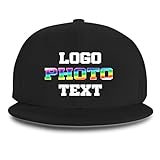 Custom Snapback Hats for Men & Women Personalized Plain Hip Hop Hat Outdoors Sun Visors Add Photo/Text/Logo, Black