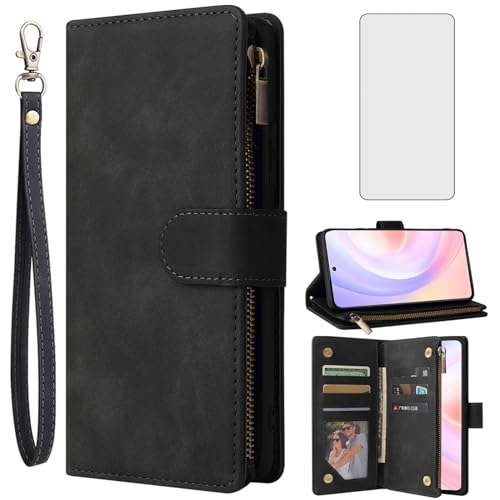 Étui en cuir Honor 50 SE Asuwish avec verre trempé haute résistance