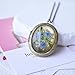 THSOGO Vintage Photo Locket Necklace Handmade Pressed Flower Locket Necklace for Women Girl (Forget Me Not)